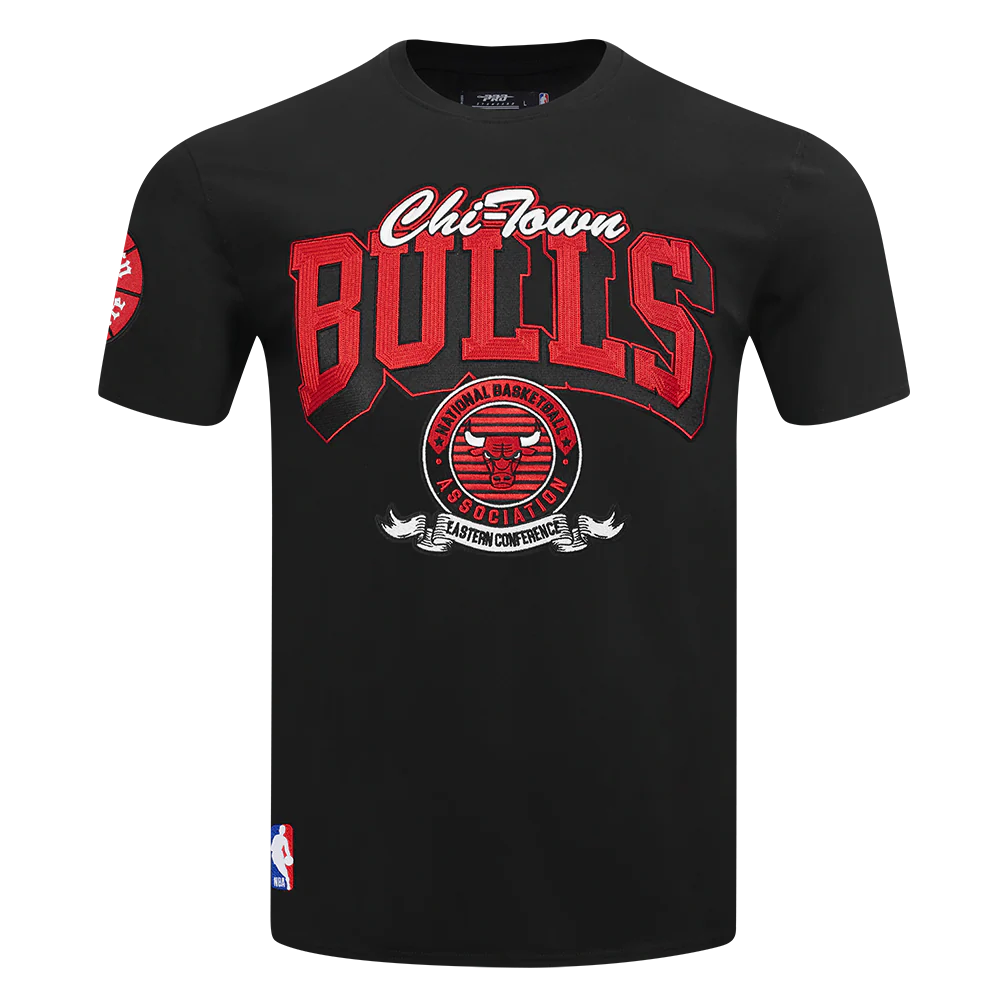 NBA CHICAGO BULLS TEAM BADGE MEN'S WM SJ TEE (BLACK) - Image 3