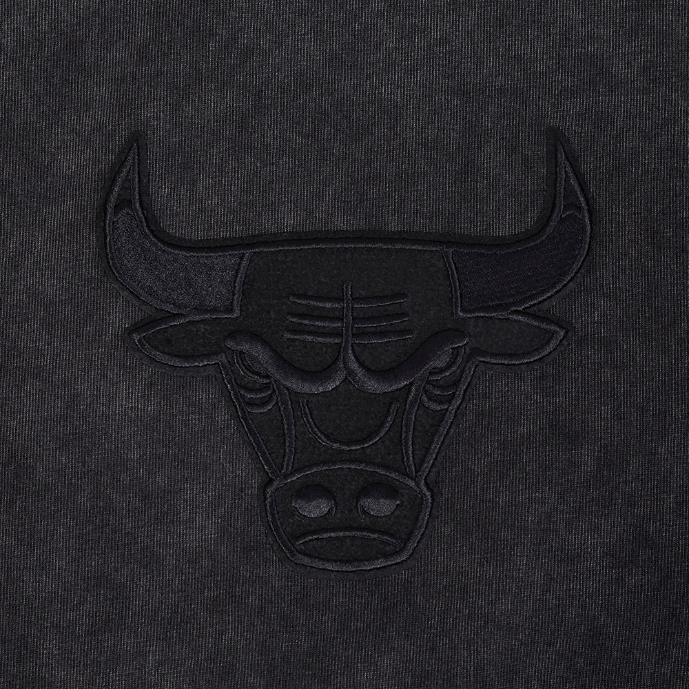 NBA CHICAGO BULLS WASHED CLASSIC MEN'S ENZYME WASH CJ DROP SHOULDER TEE (WASHED BLACK) - Image 6