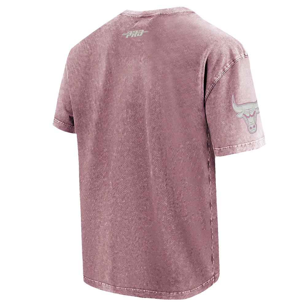 NBA CHICAGO BULLS STREET TEAM MEN'S CJ DROP SHOULDER ENZYME WASH TEE (WASHED MAUVE) - Image 4