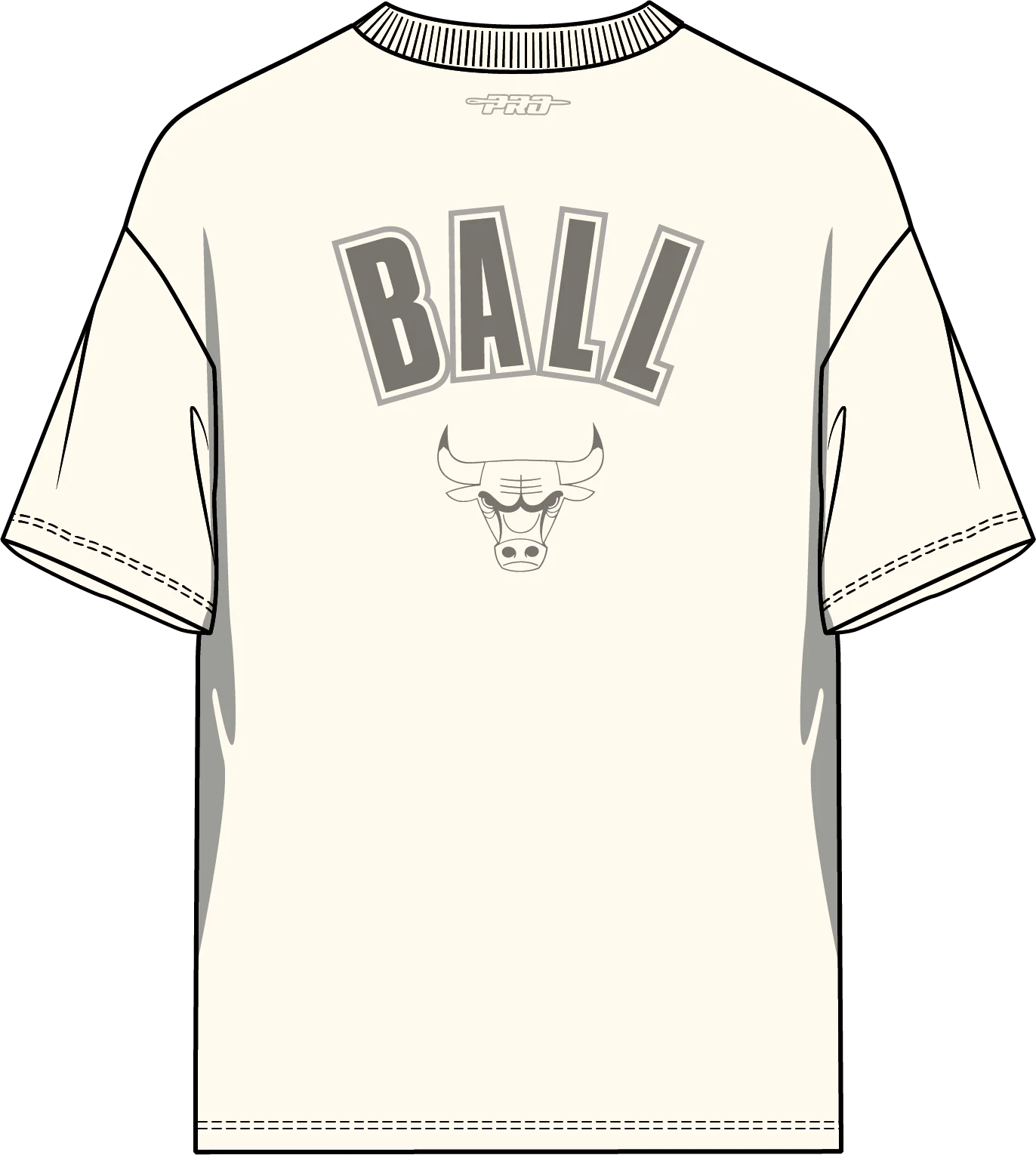 NBA CHICAGO BULLS LONZO BALL #2 NEUTRAL PNN MEN'S CJ DROP SHOULDER TEE (EGGSHELL) - Image 6