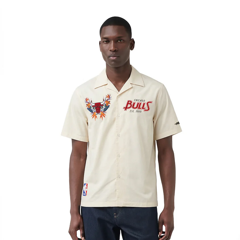 NBA CHICAGO BULLS PARADISE MEN'S BUTTON DOWN (EGGSHELL)
