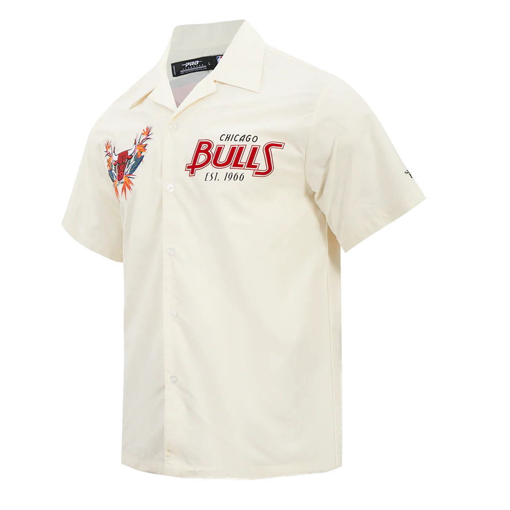NBA CHICAGO BULLS PARADISE MEN'S BUTTON DOWN (EGGSHELL) - Image 3