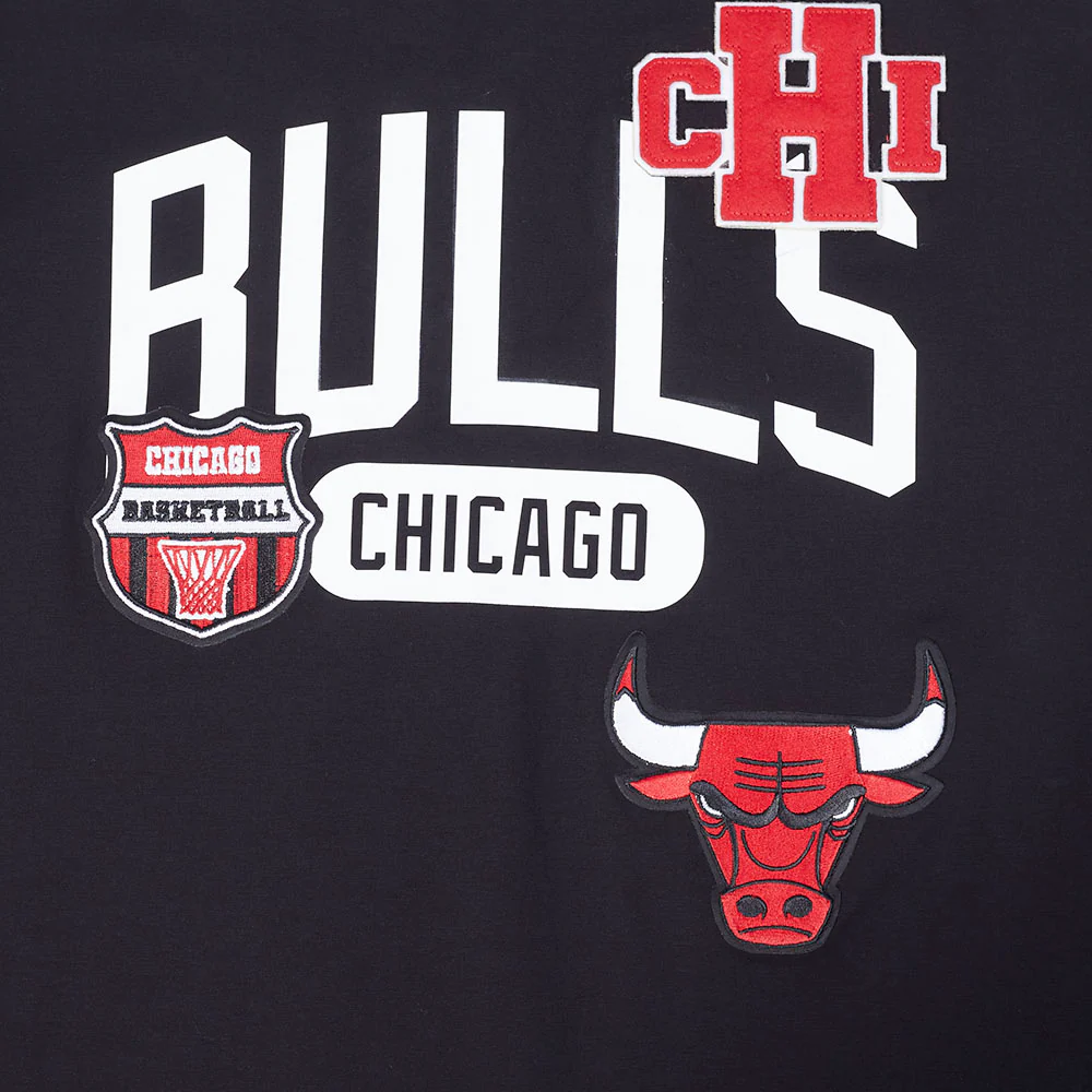NBA CHICAGO BULLS LETTERMAN MEN'S S/S TEE (BLACK) - Image 7