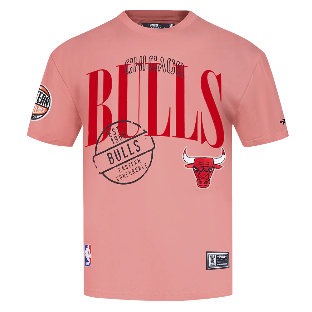 NBA CHICAGO BULLS  STAMPED MEN'S S/S TEE (DUSTY PINK) - Image 3