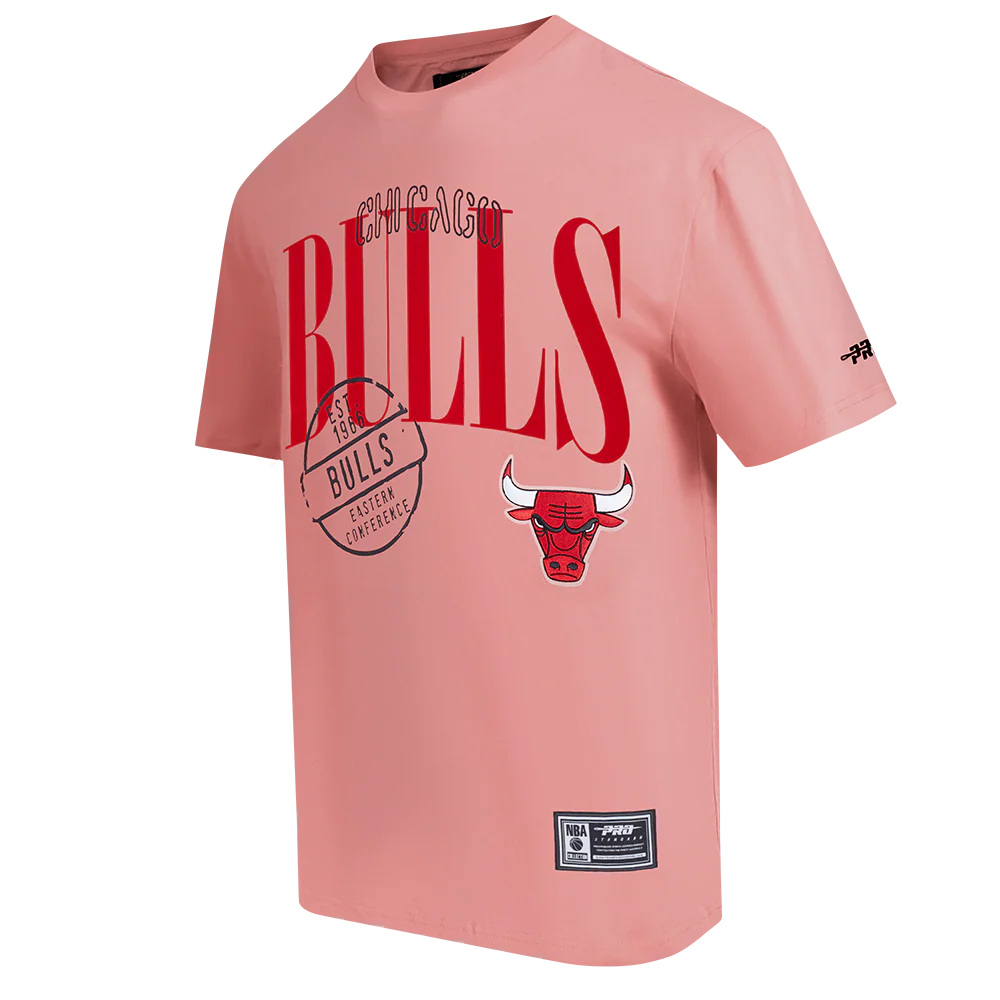 NBA CHICAGO BULLS  STAMPED MEN'S S/S TEE (DUSTY PINK) - Image 4