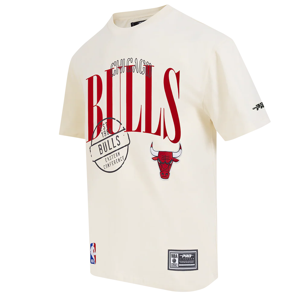 NBA CHICAGO BULLS  STAMPED MEN'S S/S TEE (EGGSHELL) - Image 4
