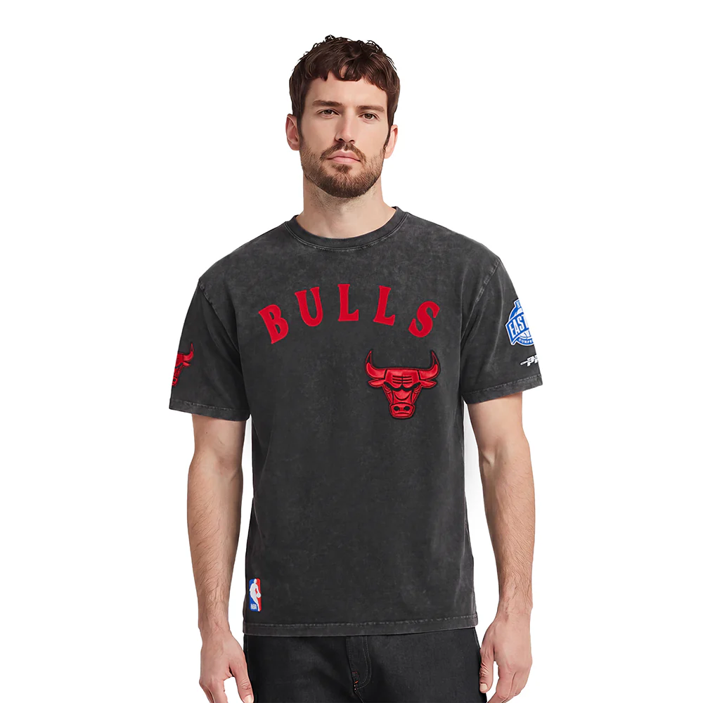 NBA CHICAGO BULLS FIRST TEAM MEN'S S/S TEE (WASHED BLACK)