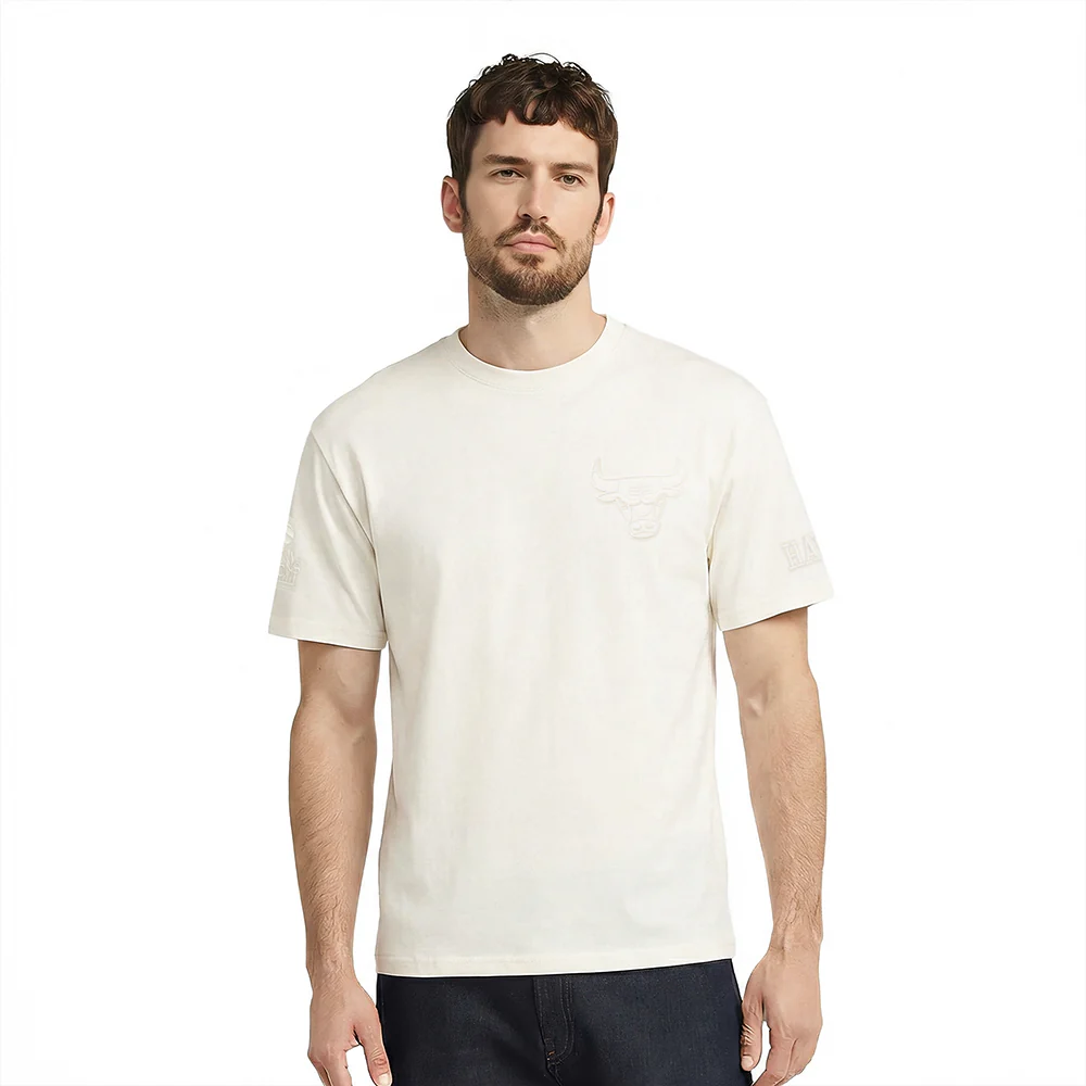 NBA CHICAGO BULLS NEUTRAL DROP SHOULDER MEN'S TEE (EGGSHELL)