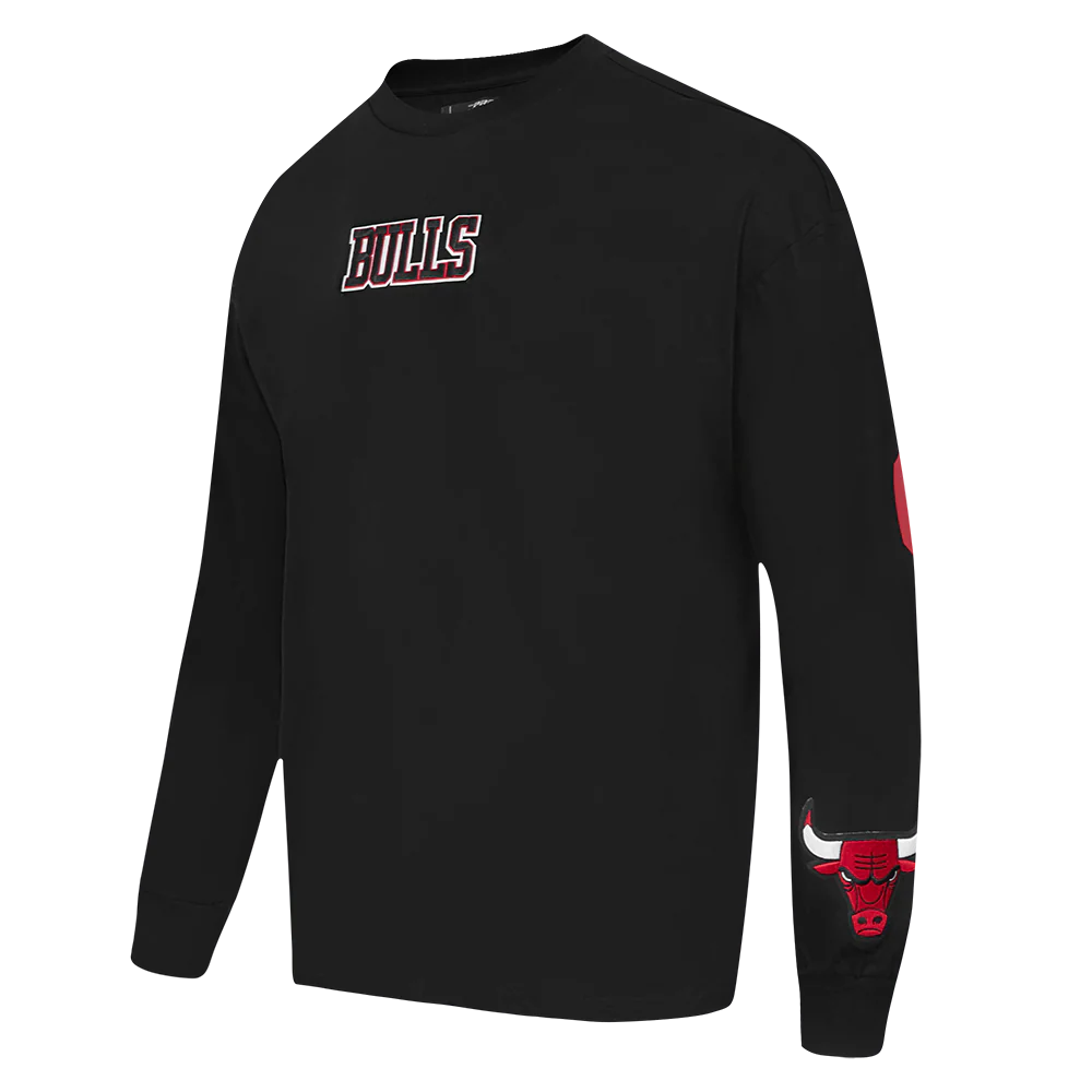 NBA CHICAGO BULLS WINGSPAN MEN'S DROP SHOULDER LS TEE (BLACK) - Image 5