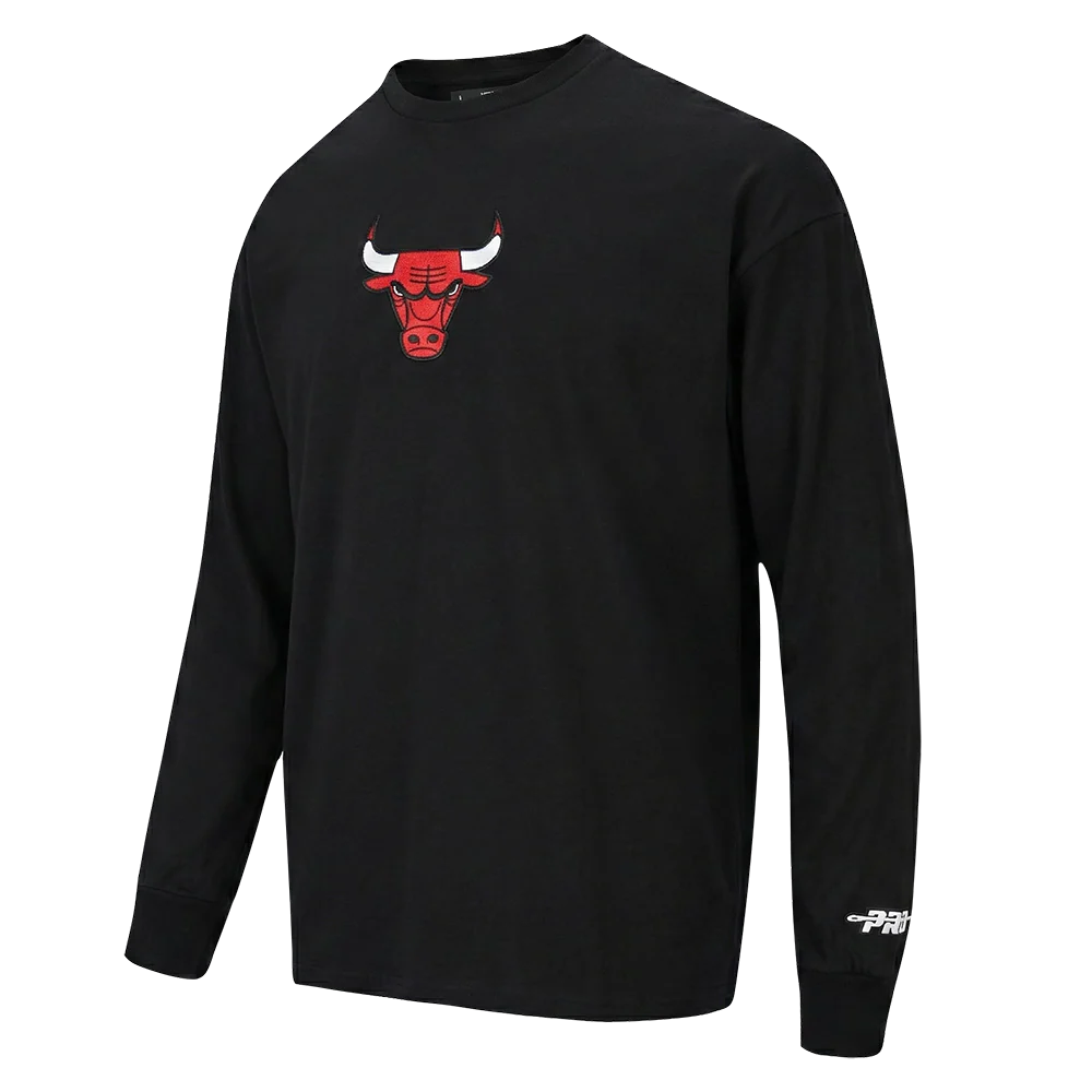 NBA CHICAGO BULLS LIVING LARGE MEN'S DROP SHOULDER LS TEE (BLACK) - Image 3
