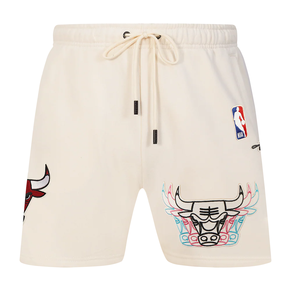NBA CHICAGO BULLS ECHO LOGO MEN'S FLEECE SHORT (EGGSHELL) - Image 2