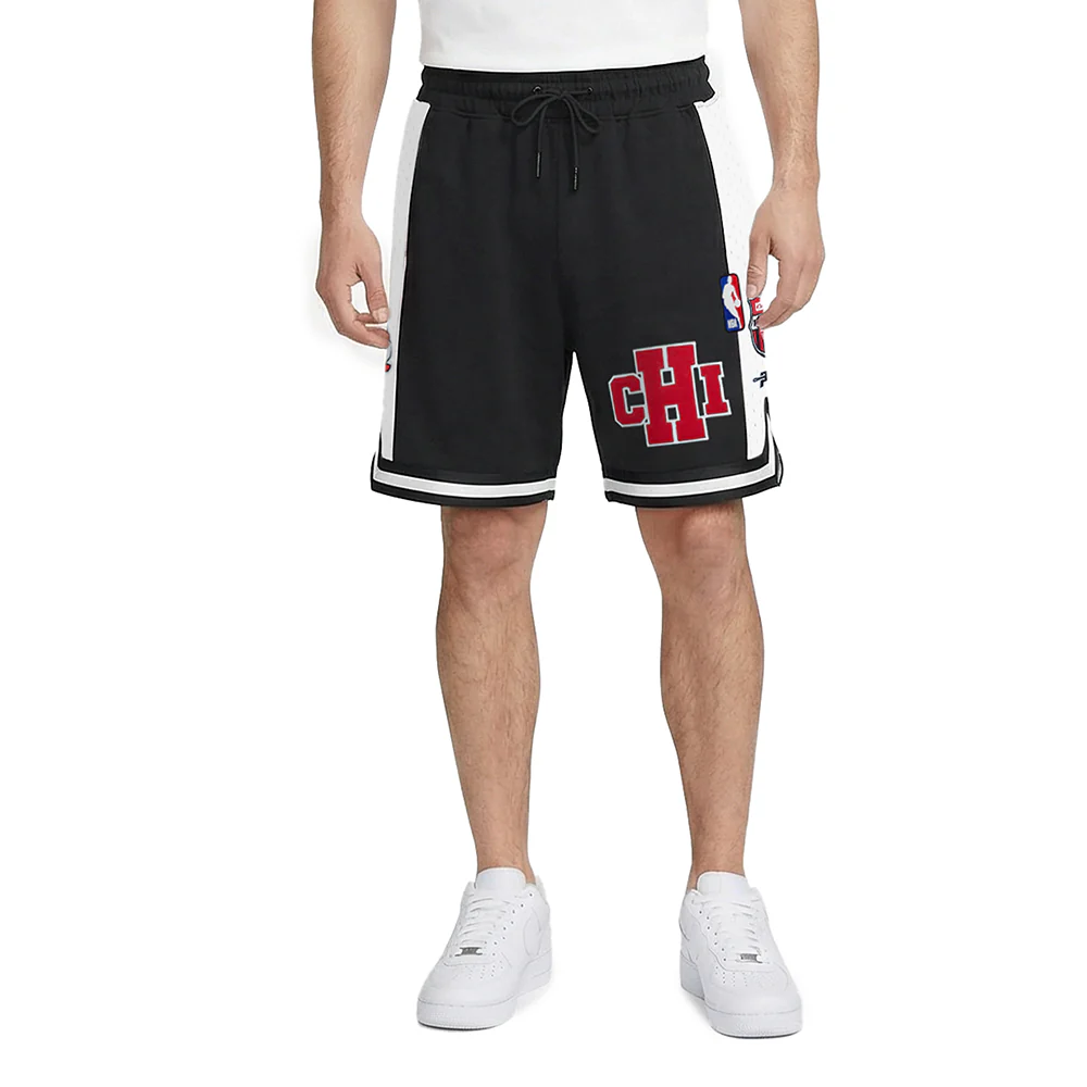 NBA CHICAGO BULLS LETTERMAN MEN'S ATHLETIC SHORT (BLACK)