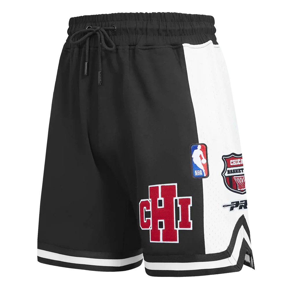 NBA CHICAGO BULLS LETTERMAN MEN'S ATHLETIC SHORT (BLACK) - Image 4