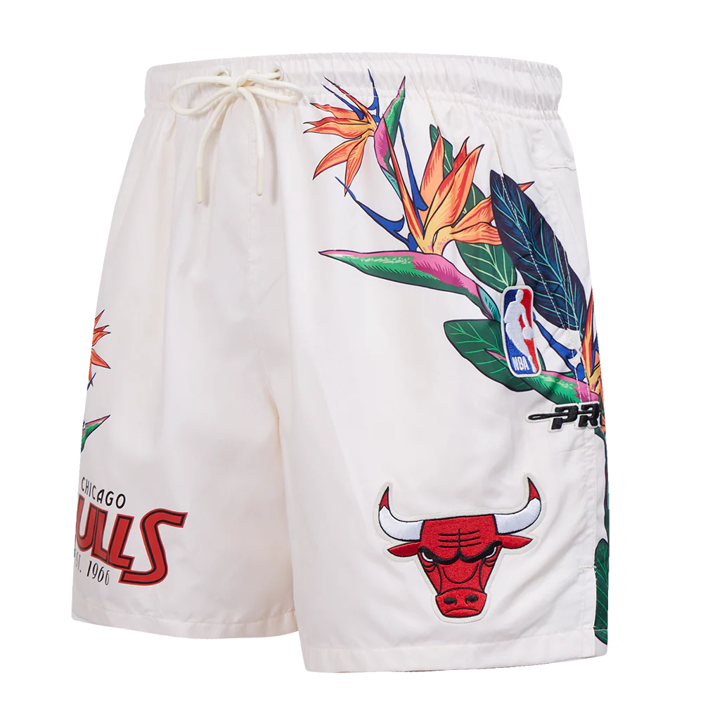 NBA CHICAGO BULLS PARADISE MEN'S WOVEN SHORT (EGGSHELL)