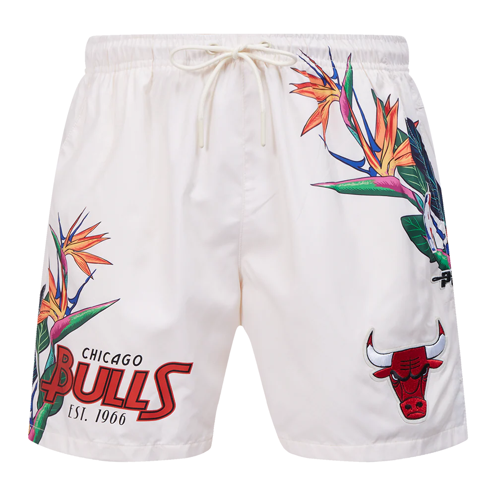 NBA CHICAGO BULLS PARADISE MEN'S WOVEN SHORT (EGGSHELL) - Image 2