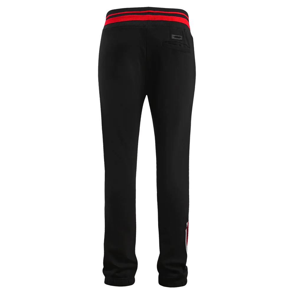 NBA CHICAGO BULLS SCRIPT TAIL MEN'S RIB FLEECE SWEATPANT (BLACK/RED/BLACK) - Image 4