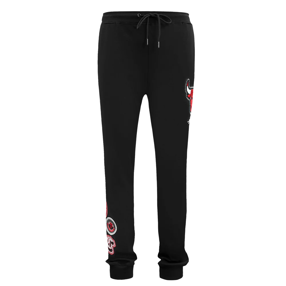 NBA CHICAGO BULLS DIY PICK STITCH MEN'S DOUBLE KNIT JOGGER (BLACK) - Image 2