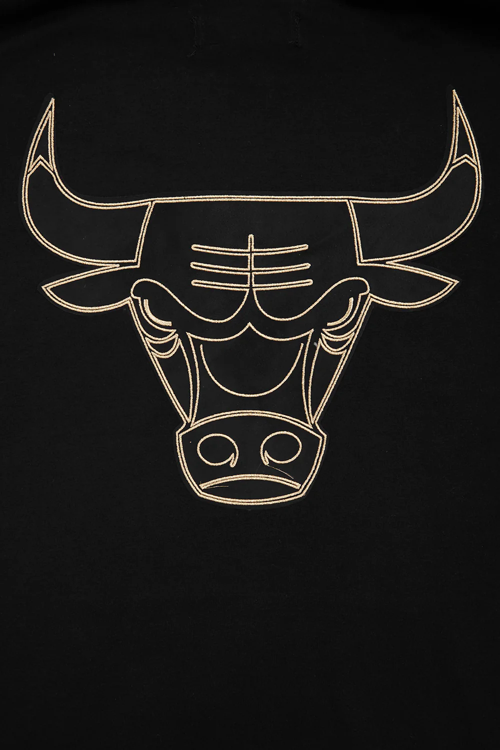 NBA CHICAGO BULLS BLACK & GOLD MEN'S DOUBLE KNIT PULLOVER HOODIE (BLACK) - Image 8