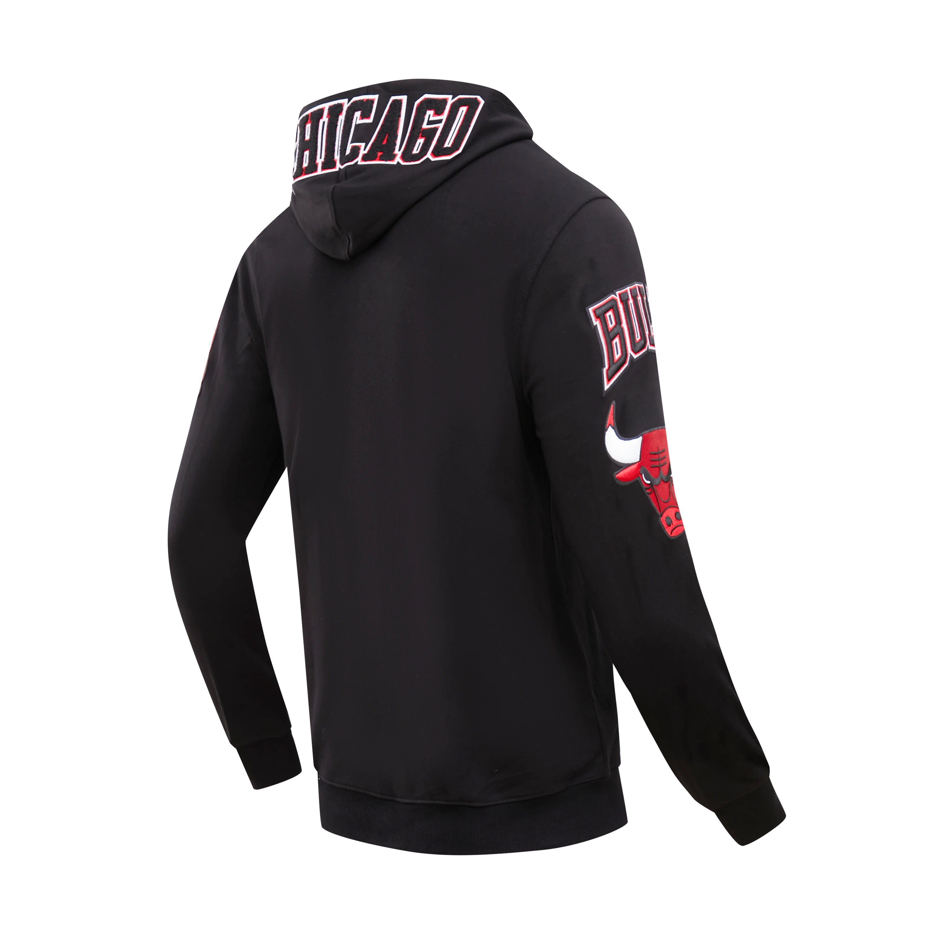 NBA CHICAGO BULLS CLASSIC CHENILLE MEN'S PULLOVER HOODIE (BLACK) - Image 7