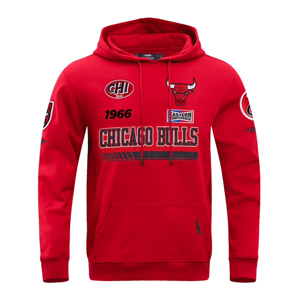 NBA CHICAGO BULLS FAST LANE FLEECE MEN'S PULLOVER HOODIE (RED)