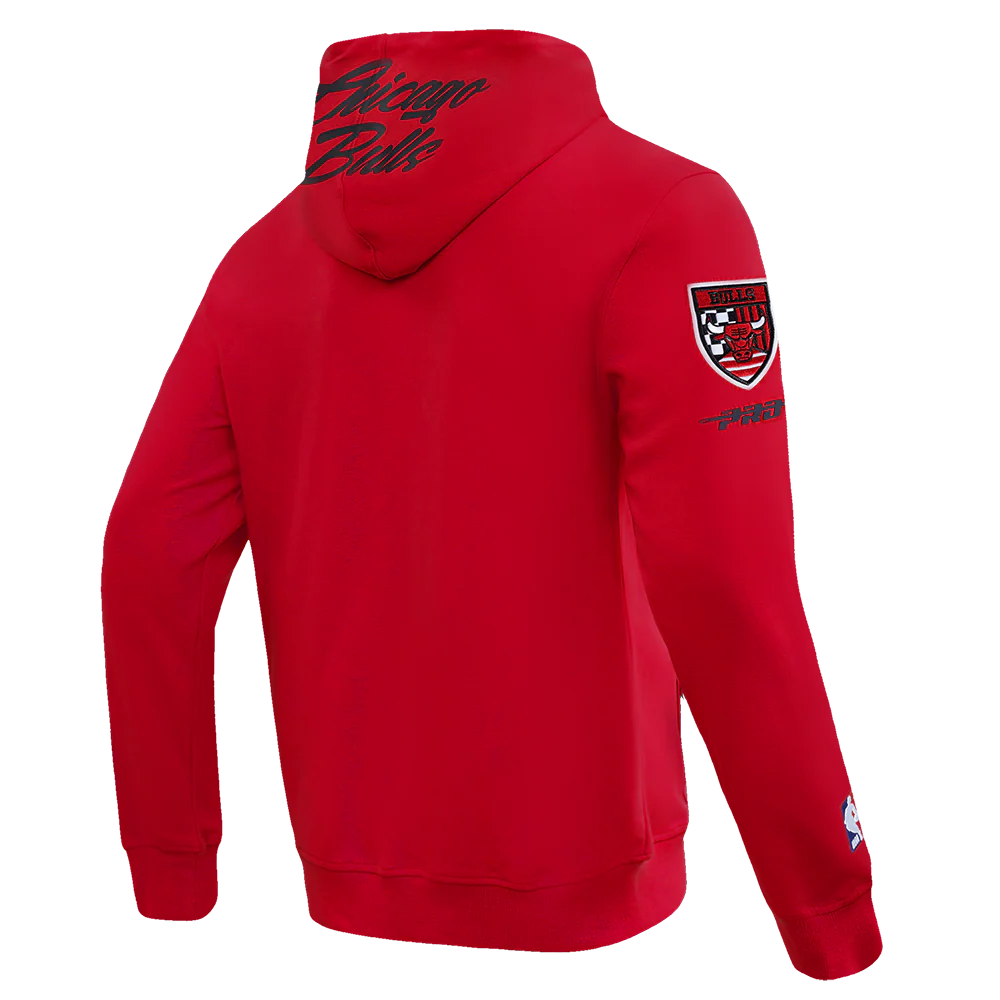 NBA CHICAGO BULLS FAST LANE FLEECE MEN'S PULLOVER HOODIE (RED) - Image 4