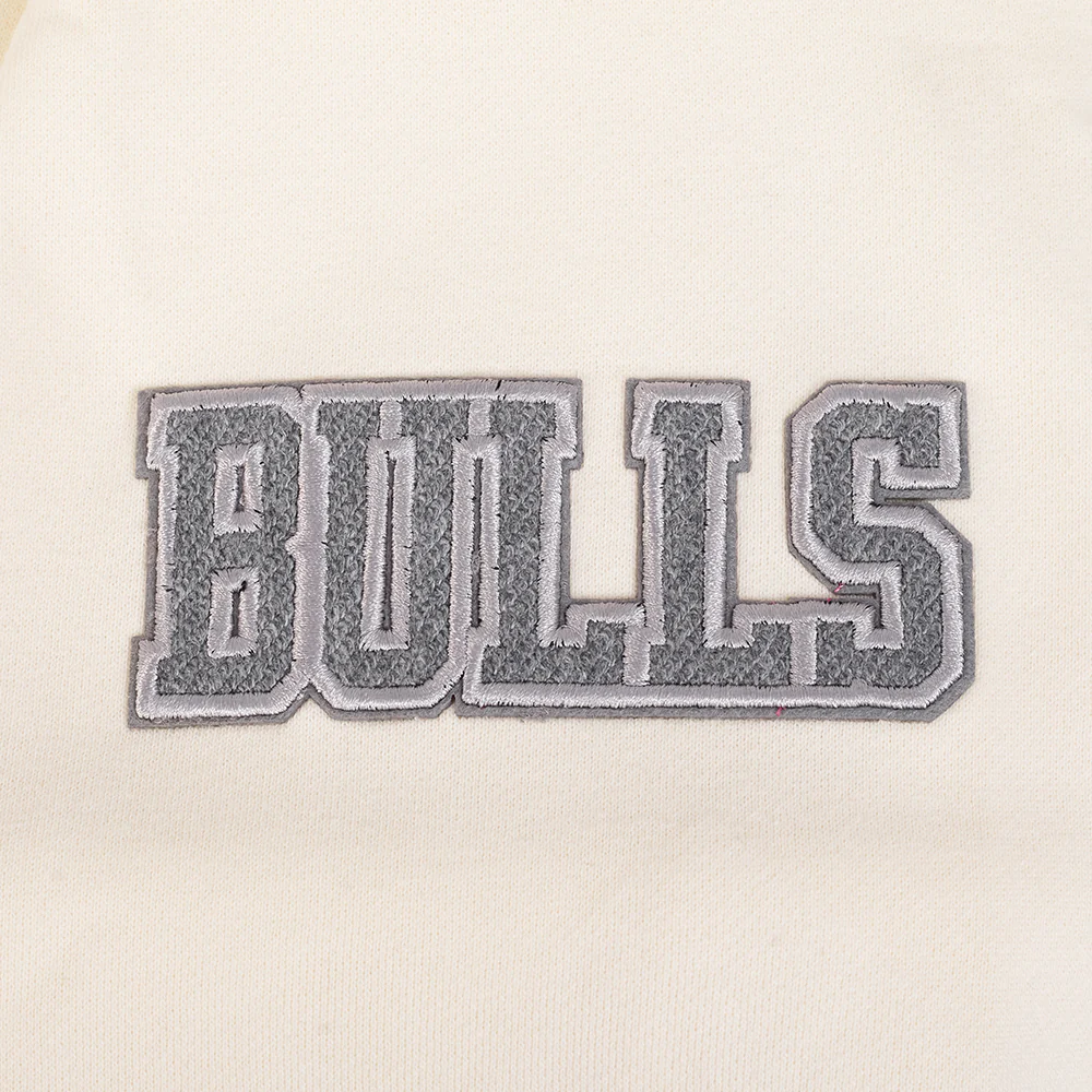 NBA CHICAGO BULLS REVERSE FRENCH TERRY MEN'S DROP SHOULDER FLC CREWNECK (EGGSHELL) - Image 6