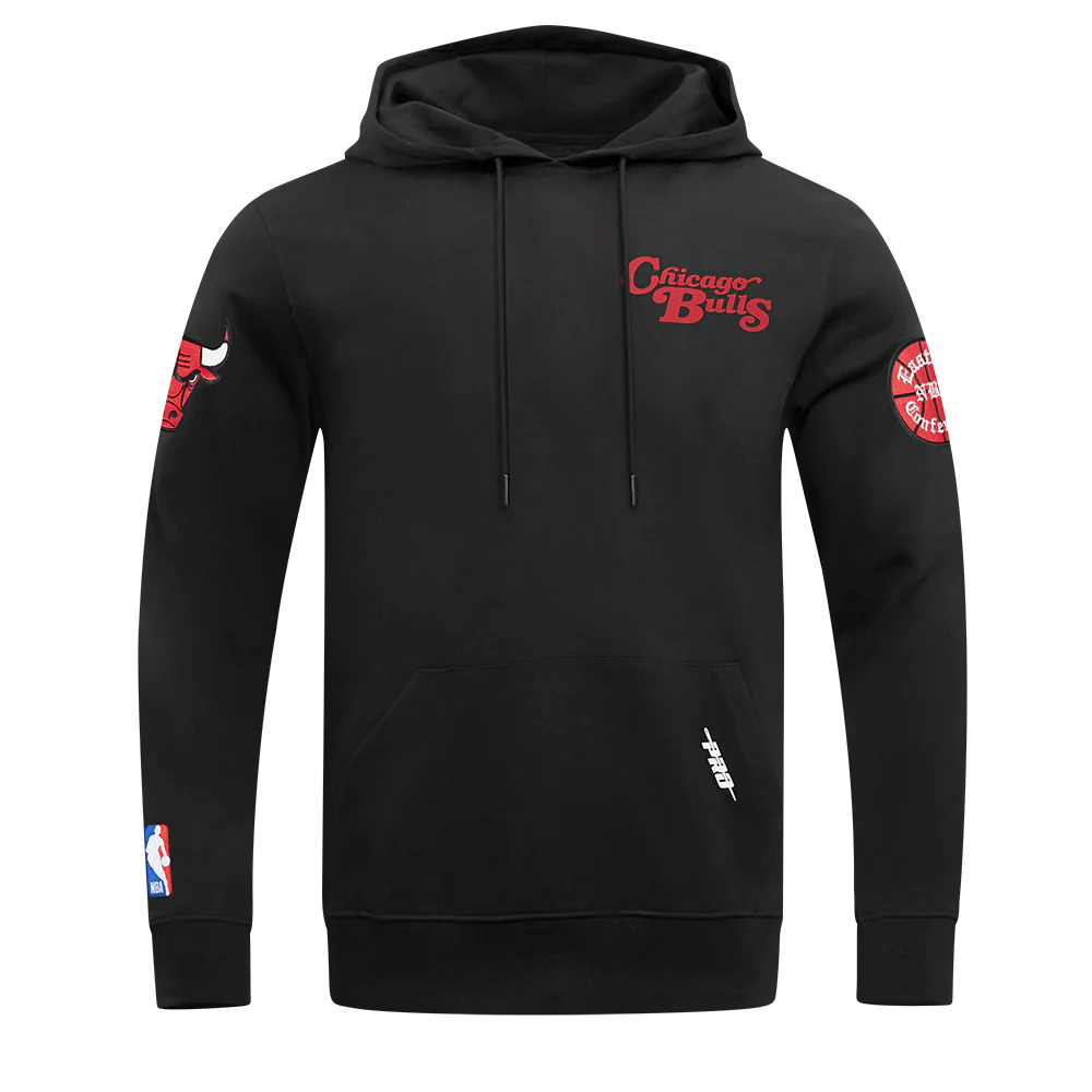 NBA CHICAGO BULLS SOUVENIR MEN'S FLEECE PULLOVER HOODIE (BLACK) - Image 3
