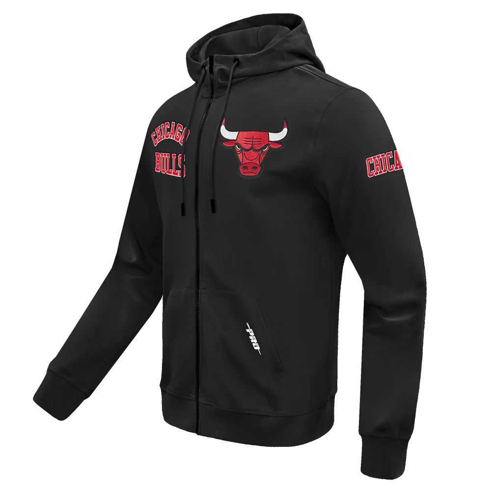 NBA CHICAGO BULLS CLASSIC WIND SUIT MEN'S WOVEN FULL ZIP PULLOVER HOODIE (RED) - Image 2