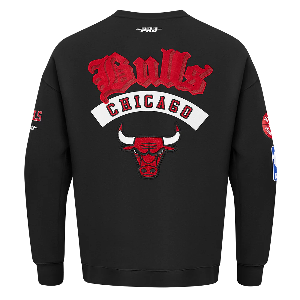 NBA CHICAGO BULLS BEST OF MEN'S DROP SHOULDER FLC CREWNECK (BLACK) - Image 5