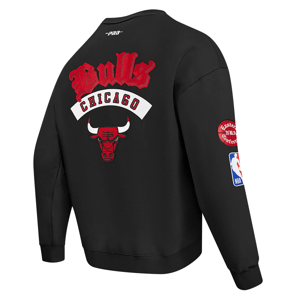 NBA CHICAGO BULLS BEST OF MEN'S DROP SHOULDER FLC CREWNECK (BLACK) - Image 6
