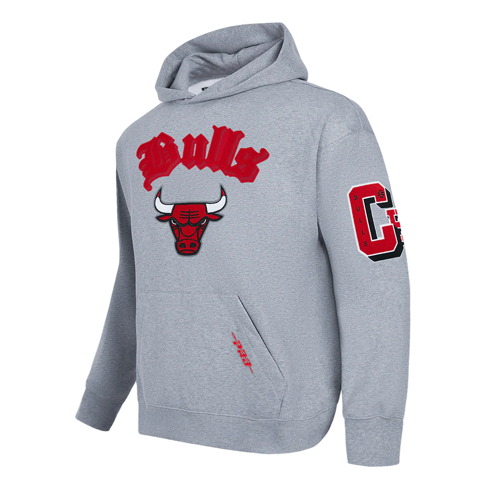 NBA CHICAGO BULLS BEST OF MEN'S DROP SHOULDER FLC PO HOODIE (DARK HEATHER GRAY) - Image 3
