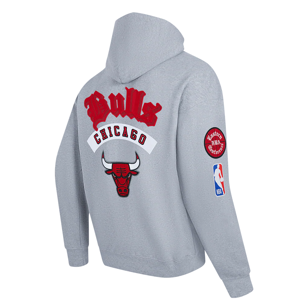 NBA CHICAGO BULLS BEST OF MEN'S DROP SHOULDER FLC PO HOODIE (DARK HEATHER GRAY) - Image 4