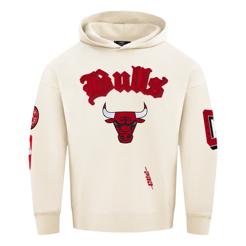 NBA CHICAGO BULLS BEST OF MEN'S DROP SHOULDER FLC PO HOODIE (EGGSHELL) - Image 3