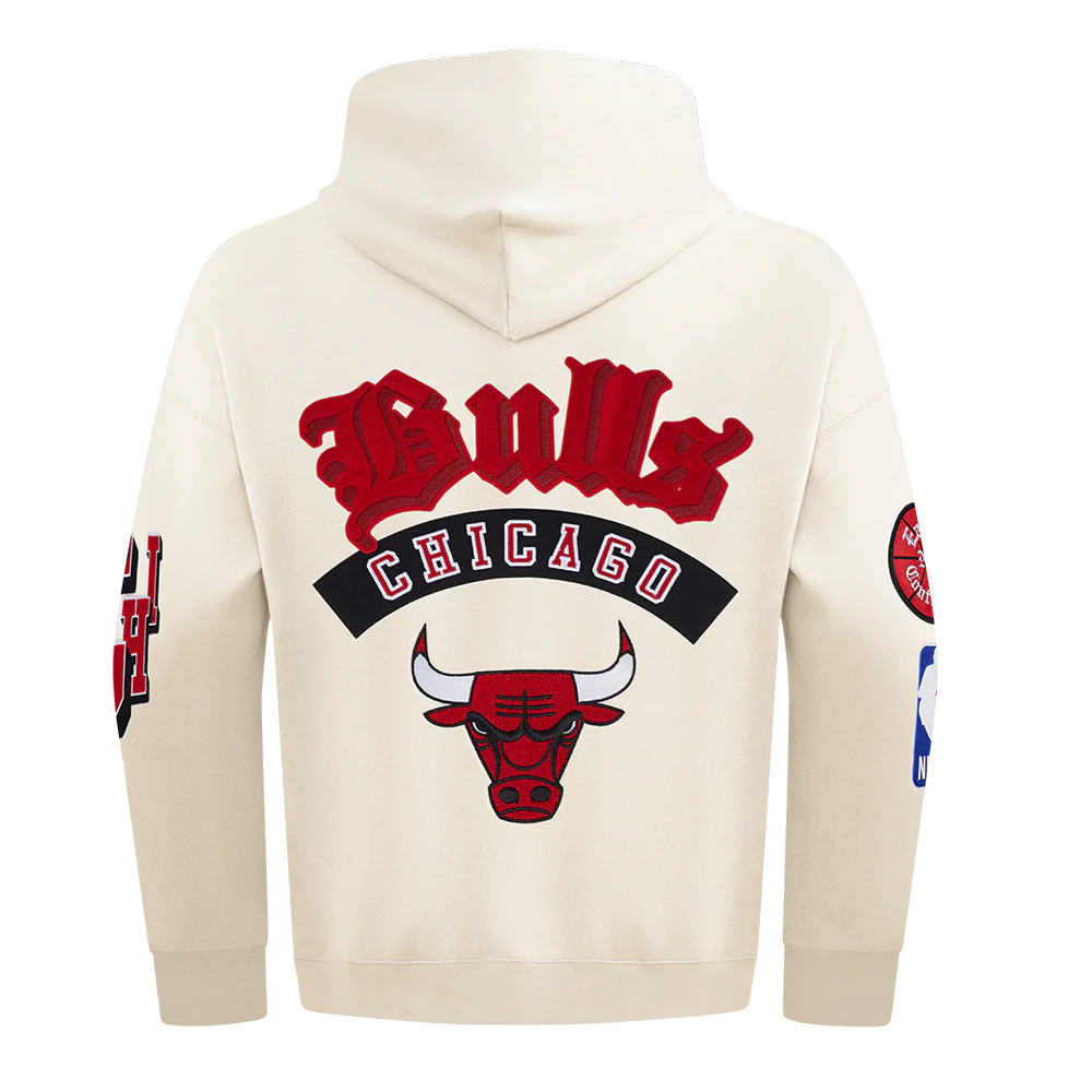 NBA CHICAGO BULLS BEST OF MEN'S DROP SHOULDER FLC PO HOODIE (EGGSHELL) - Image 5