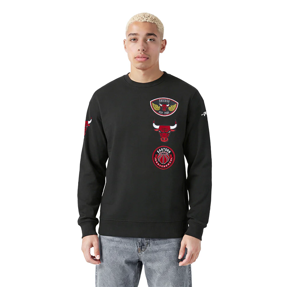 NBA CHICAGO BULLS BORN FOR SPORT MEN'S FLC CREWNECK (BLACK)