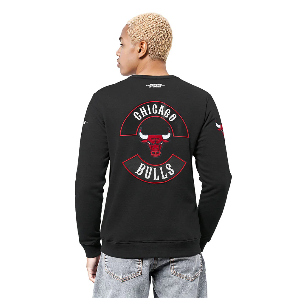 NBA CHICAGO BULLS BORN FOR SPORT MEN'S FLC CREWNECK (BLACK) - Image 2