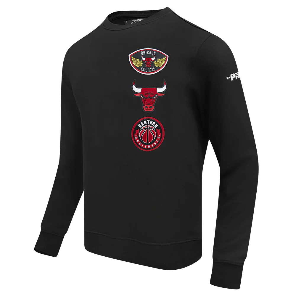 NBA CHICAGO BULLS BORN FOR SPORT MEN'S FLC CREWNECK (BLACK) - Image 3