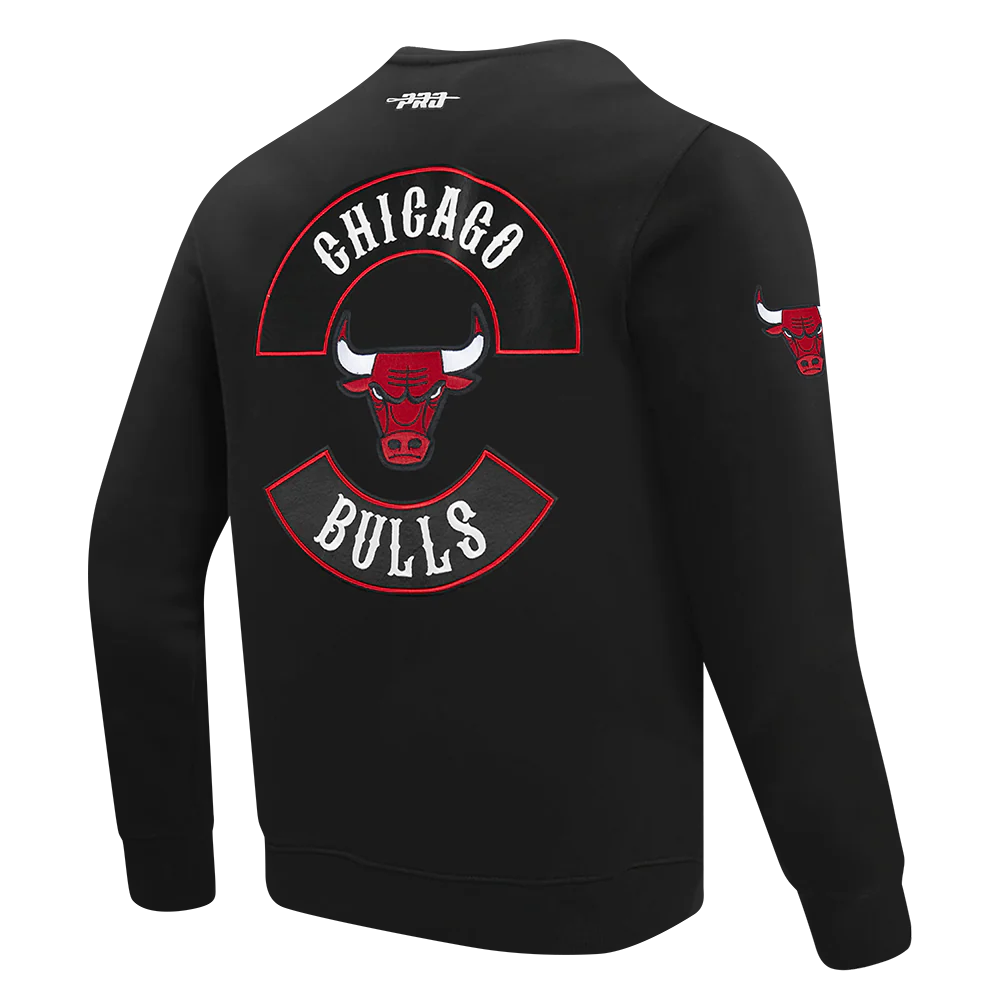 NBA CHICAGO BULLS BORN FOR SPORT MEN'S FLC CREWNECK (BLACK) - Image 4