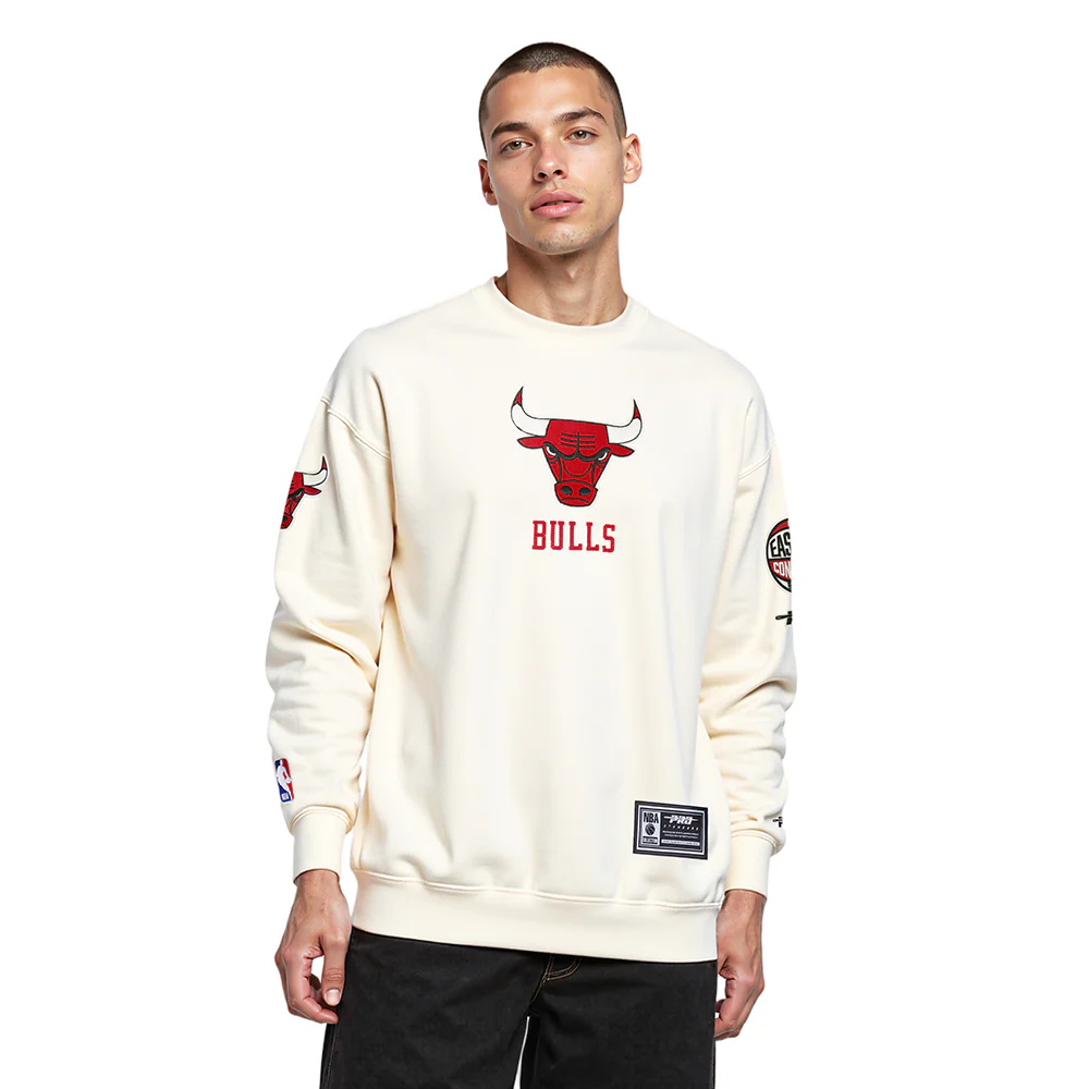 CHICAGO BULLS MODERN ORIGINALS MEN'S FLC CREWNECK (EGGSHELL)