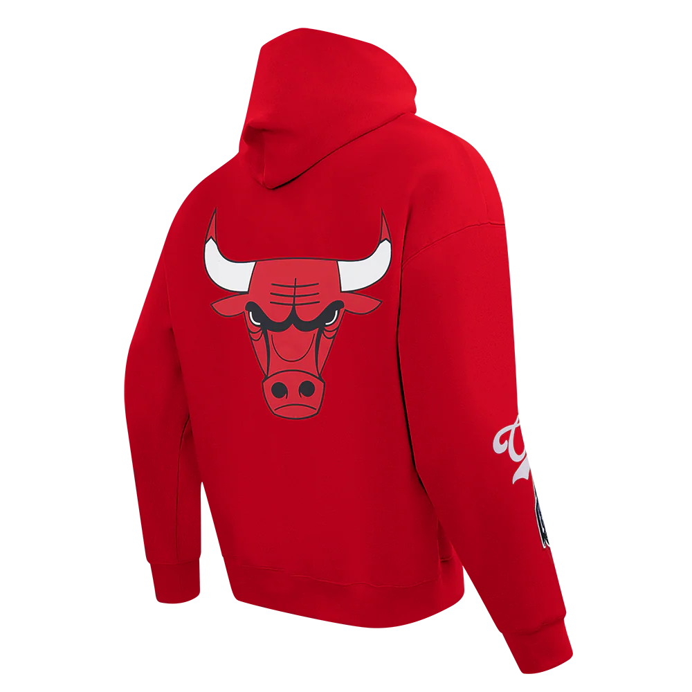 NBA CHICAGO BULLS LIVING LARGE MEN'S DROP SHOULDER FLC PO HOODIE (RED) - Image 4