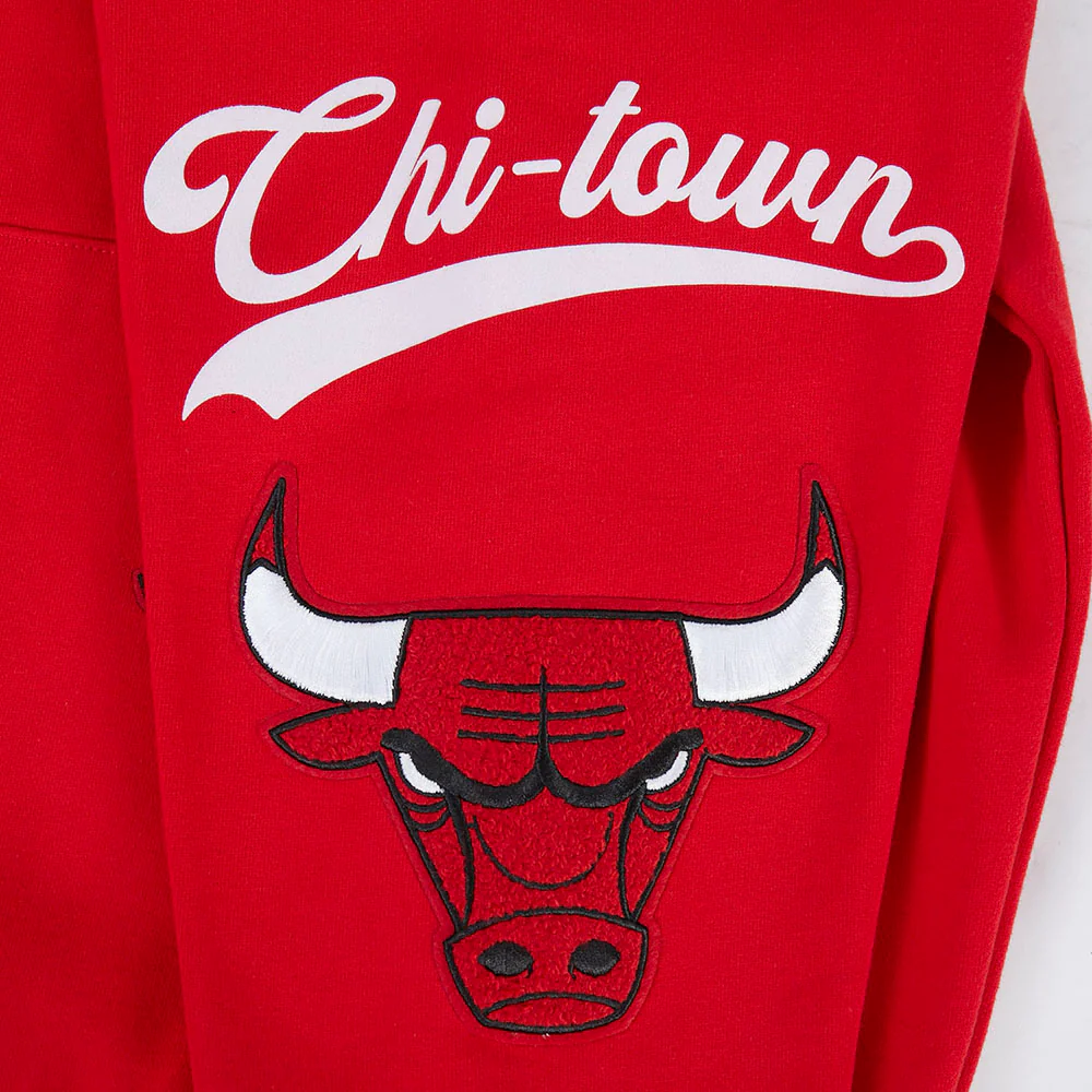 NBA CHICAGO BULLS LIVING LARGE MEN'S DROP SHOULDER FLC PO HOODIE (RED) - Image 8
