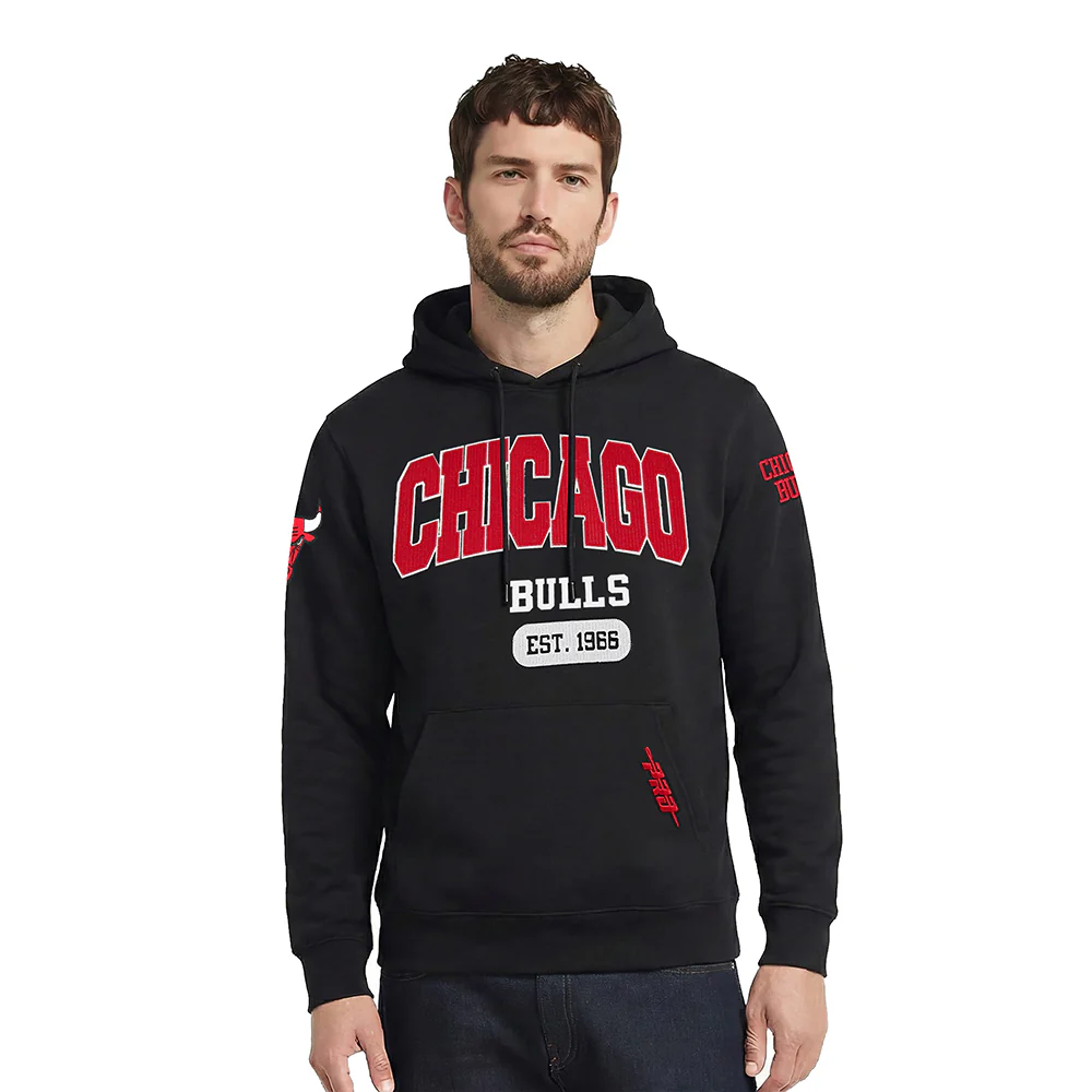 NBA CHICAGO BULLS CITY ARCH MEN'S FLC PO HOODIE (BLACK)