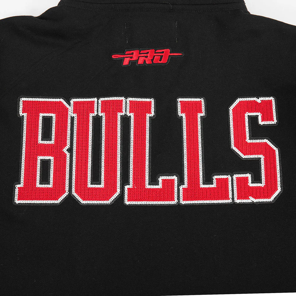 NBA CHICAGO BULLS CITY ARCH MEN'S FLC 1/4 ZIP (BLACK) - Image 5