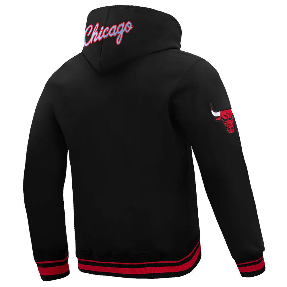 NBA CHICAGO BULLS CITY EDITION 25-26 MEN'S RIB FLC PO HOODIE (BLACK/RED/BLACK) - Image 4