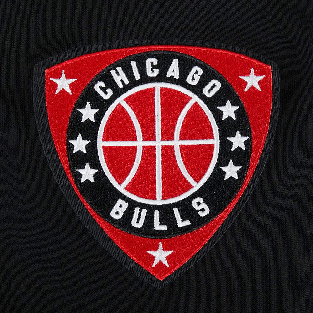 NBA CHICAGO BULLS LETTERMAN MEN'S PULL OVER HOODIE (BLACK) - Image 6