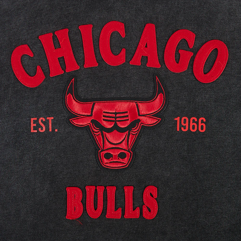 NBA CHICAGO BULLS FIRST TEAM MEN'S PULL OVER HOODIE (WASHED BLACK) - Image 7