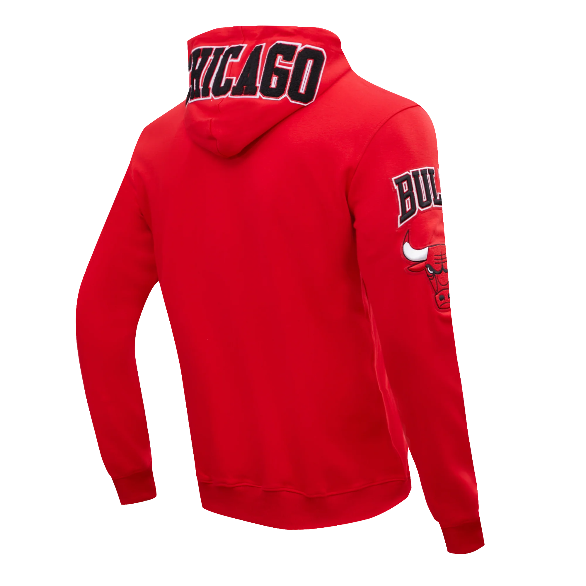 NBA CHICAGO BULLS CLASSIC CHENILLE MEN'S FULL ZIP PULLOVER HOODIE (RED) - Image 5