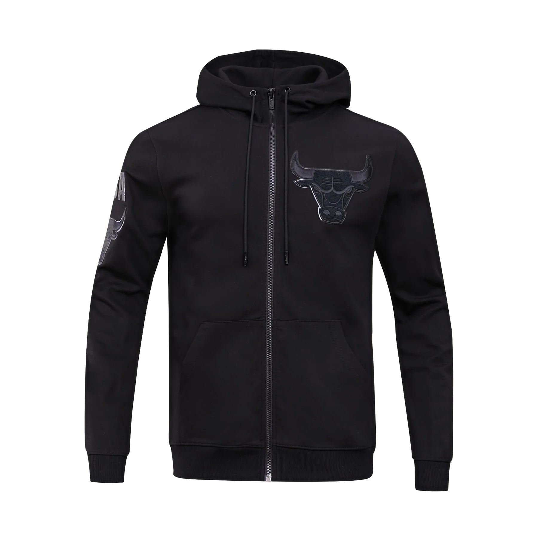 NBA CHICAGO BULLS TRIPLE BLACK ZIPPER HOODIE  (BLACK)