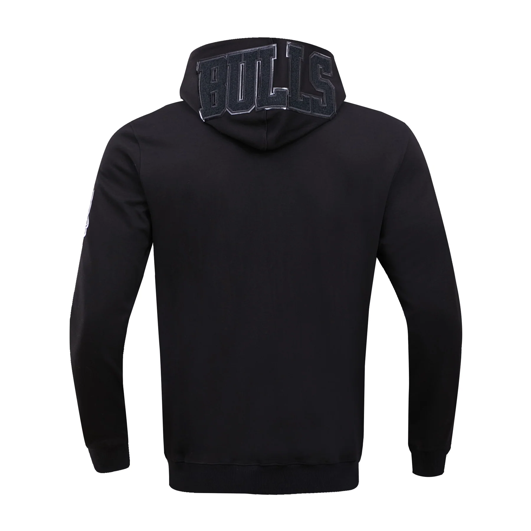 NBA CHICAGO BULLS TRIPLE BLACK ZIPPER HOODIE  (BLACK) - Image 4
