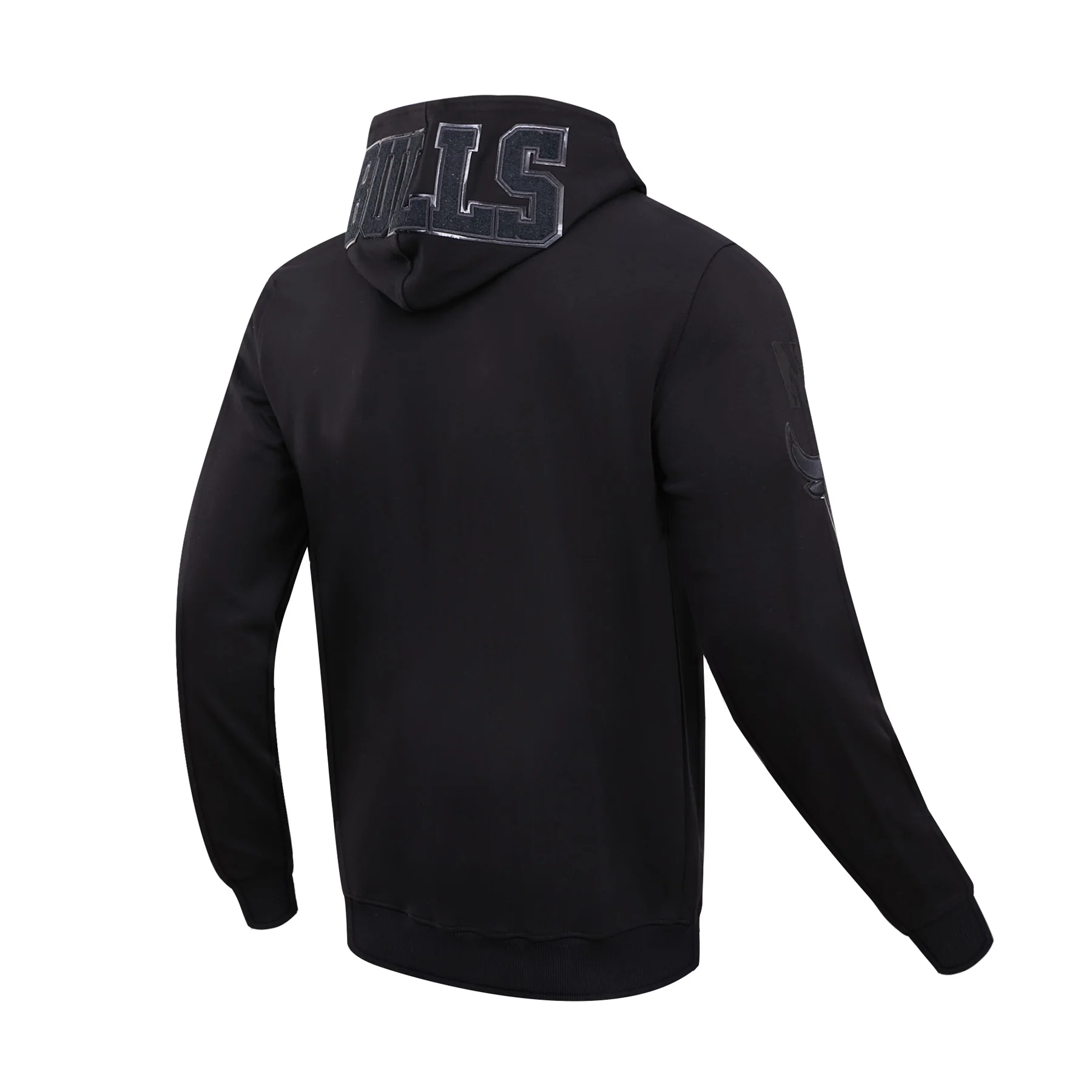 NBA CHICAGO BULLS TRIPLE BLACK ZIPPER HOODIE  (BLACK) - Image 5